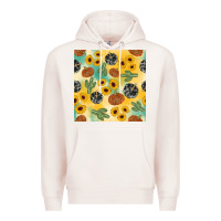 Pale Pink leopard pumpkin cactus sunflower seamless Premium Hoodie - AdoDesignShop