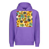 Purple leopard pumpkin cactus sunflower seamless Premium Hoodie - AdoDesignShop