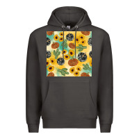 Smoke leopard pumpkin cactus sunflower seamless Premium Hoodie - AdoDesignShop