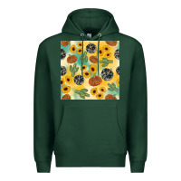 Sports Green leopard pumpkin cactus sunflower seamless Premium Hoodie - AdoDesignShop