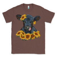 Chestnut black angus calf with sunflowers Classic Tee - RanaPortraitStore