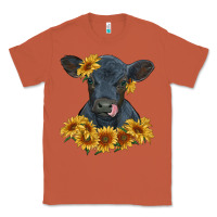 Copper black angus calf with sunflowers Classic Tee - RanaPortraitStore