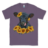 Lavender black angus calf with sunflowers Classic Tee - RanaPortraitStore