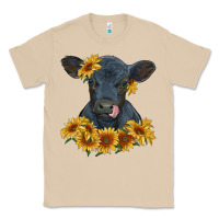 Mushroom black angus calf with sunflowers Classic Tee - RanaPortraitStore
