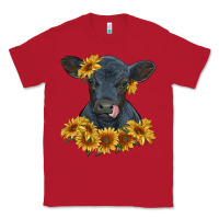 Red black angus calf with sunflowers Classic Tee - RanaPortraitStore