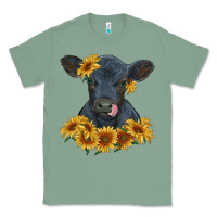 Sage black angus calf with sunflowers Classic Tee - RanaPortraitStore