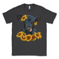 Smoke black angus calf with sunflowers Classic Tee - RanaPortraitStore