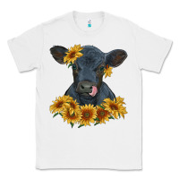 White black angus calf with sunflowers Classic Tee - RanaPortraitStore