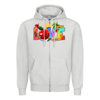 Dove Grey love teacher summer Zipper Hoodie - RanaPortraitStore