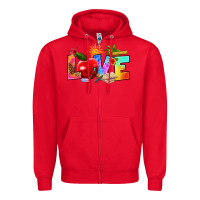 Red love teacher summer Zipper Hoodie - RanaPortraitStore