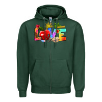 Sports Green love teacher summer Zipper Hoodie - RanaPortraitStore