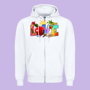 Love Teacher Summer Zipper Hoodie Designed By Ranaportraitstore