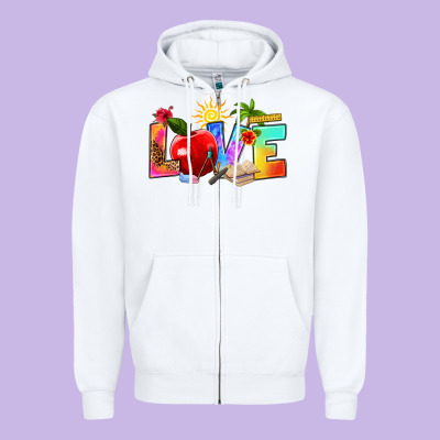 Zipper Hoodie love teacher summer