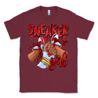 Burgundy red sneaker girl afro woman Classic Tee - RanaPortraitStore