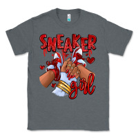 Charcoal Heather red sneaker girl afro woman Classic Tee - RanaPortraitStore