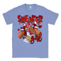 Colony Blue red sneaker girl afro woman Classic Tee - RanaPortraitStore