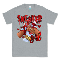Heather Grey red sneaker girl afro woman Classic Tee - RanaPortraitStore