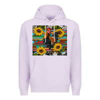 Lilac western coop animals rooster sunflowers cowhide wooden serape glitter Premium Hoodie - Artiststas