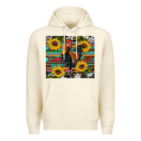 Sandshell western coop animals rooster sunflowers cowhide wooden serape glitter Premium Hoodie - Artiststas