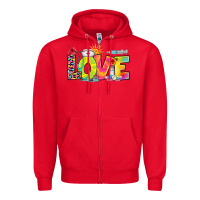 Red love nurse summer Zipper Hoodie - RanaPortraitStore