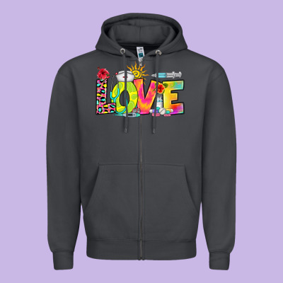Zipper Hoodie love nurse summer