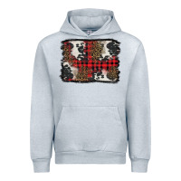 Heather Grey Christmas red plaid background Urban Hoodie - BarkalooDesign