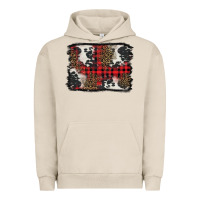 Pigment French Oak Christmas red plaid background Urban Hoodie - BarkalooDesign