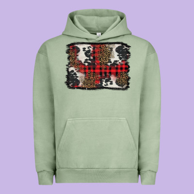 Christmas Red Plaid Background Urban Hoodie Designed By Barkaloodesign