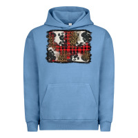 Pigment Pebble Blue Christmas red plaid background Urban Hoodie - BarkalooDesign