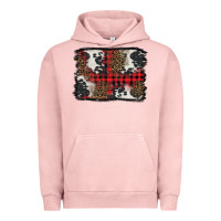 Pigment Salmon Christmas red plaid background Urban Hoodie - BarkalooDesign