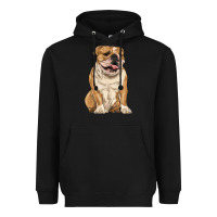 Black english bulldog Heavyweight Hoodie - RanaPortraitStore