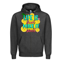 Charcoal Heather life is  make it sweet Zipper Hoodie - RanaPortraitStore