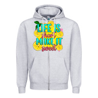 Heather Grey life is  make it sweet Zipper Hoodie - RanaPortraitStore