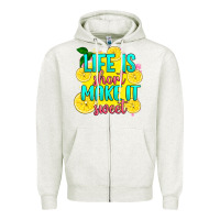 Oatmeal Heather life is  make it sweet Zipper Hoodie - RanaPortraitStore
