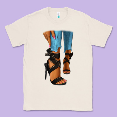 Black Heels Black Fashion Girl Classic Tee Designed By Ranaportraitstore