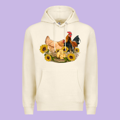 Western Coop Animals Farm Chicken Chick Rooster Sunflowers Premium Hoodie Designed By Artiststas