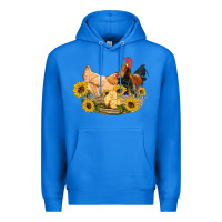 True Royal western coop animals farm chicken chick rooster sunflowers Premium Hoodie - Artiststas