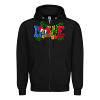 Black love haitian republic Zipper Hoodie - RanaPortraitStore