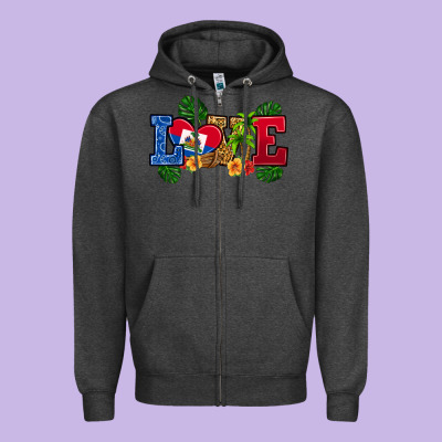 Zipper Hoodie love haitian republic