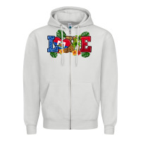 Dove Grey love haitian republic Zipper Hoodie - RanaPortraitStore