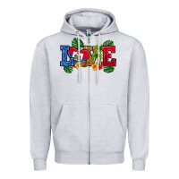 Heather Grey love haitian republic Zipper Hoodie - RanaPortraitStore