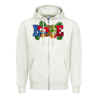 Oatmeal Heather love haitian republic Zipper Hoodie - RanaPortraitStore