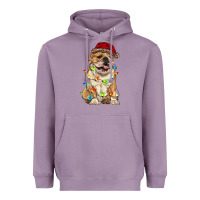 Lavender christmas bulldog Heavyweight Hoodie - RanaPortraitStore