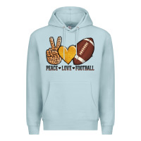 Blue Mist peace love football Premium Hoodie - AdoDesignShop
