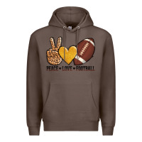 Coffee peace love football Premium Hoodie - AdoDesignShop