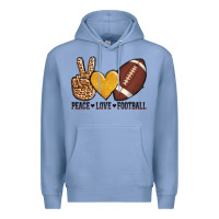 Colony Blue peace love football Premium Hoodie - AdoDesignShop