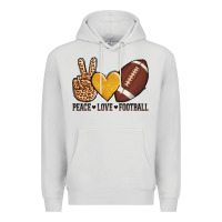 Dove Grey peace love football Premium Hoodie - AdoDesignShop