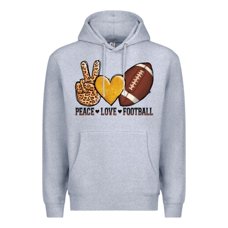 Peace Love Football Premium Hoodie by AdoDesignShop | Teevron