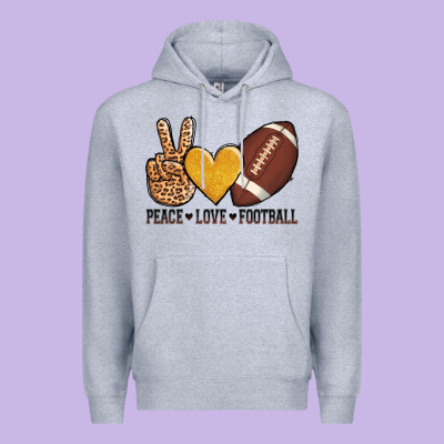 Peace Love Football Premium Hoodie Designed By Adodesignshop