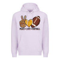 Lilac peace love football Premium Hoodie - AdoDesignShop